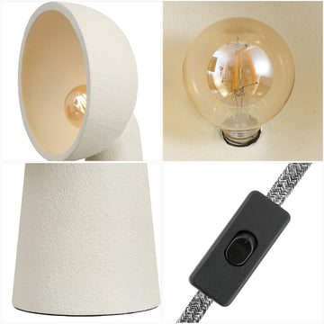 Claude 17.5" Contemporary Minimalist Resin Half-Globe Column LED Table Lamp
